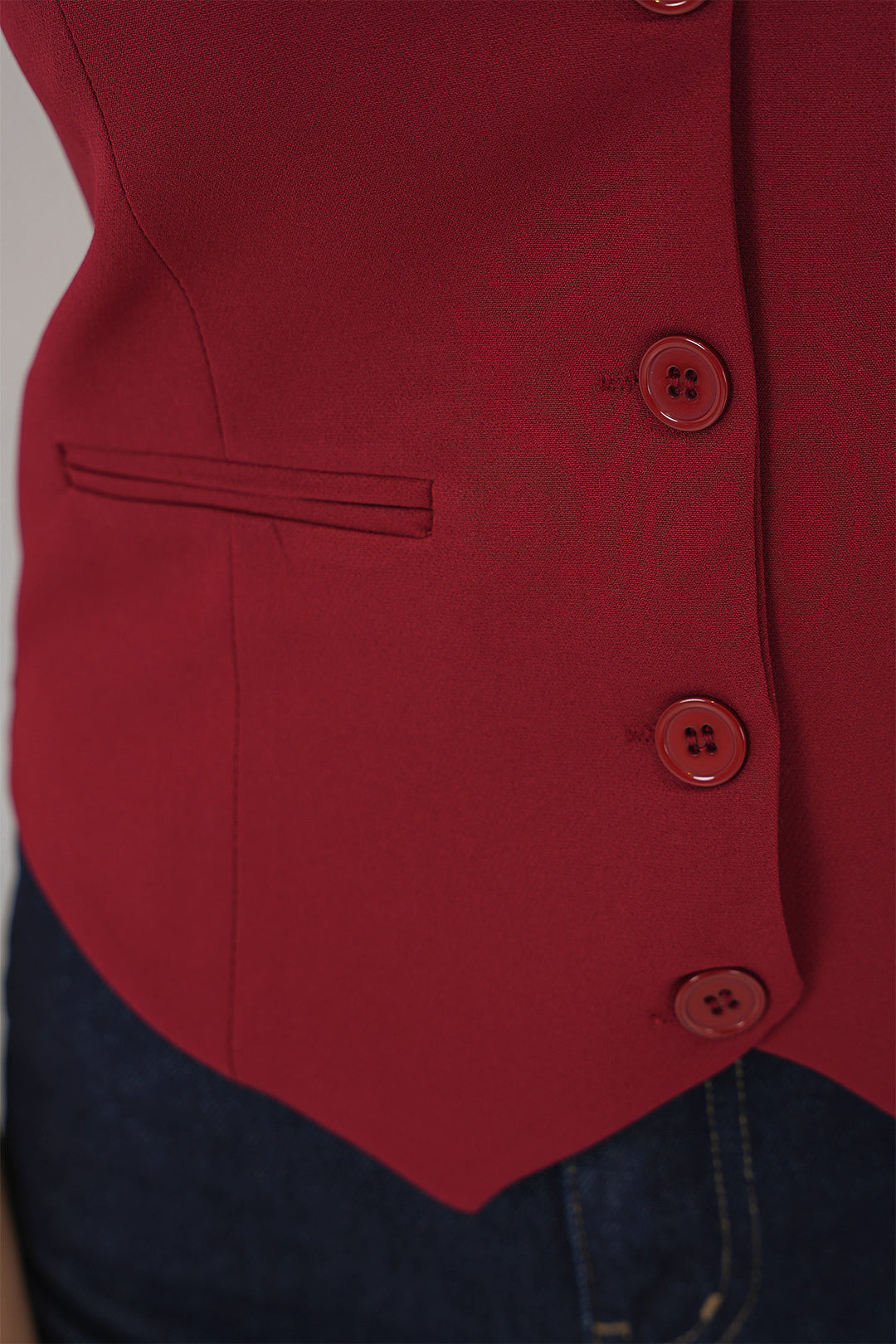 Bigdart 6796 Gilet court en tissu - Bordeaux