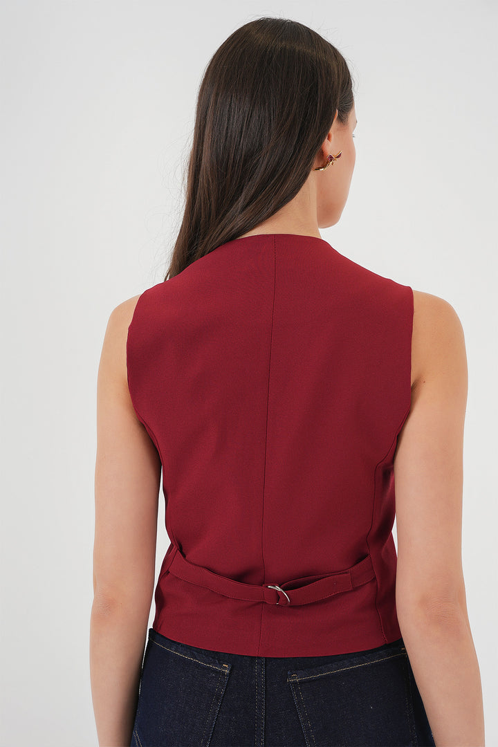 Bigdart 6796 Gilet court en tissu - Bordeaux