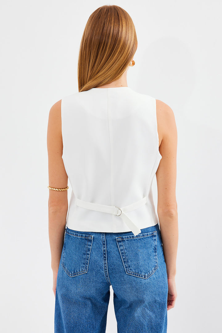Bigdart 6796 Gilet court en tissu - Écru