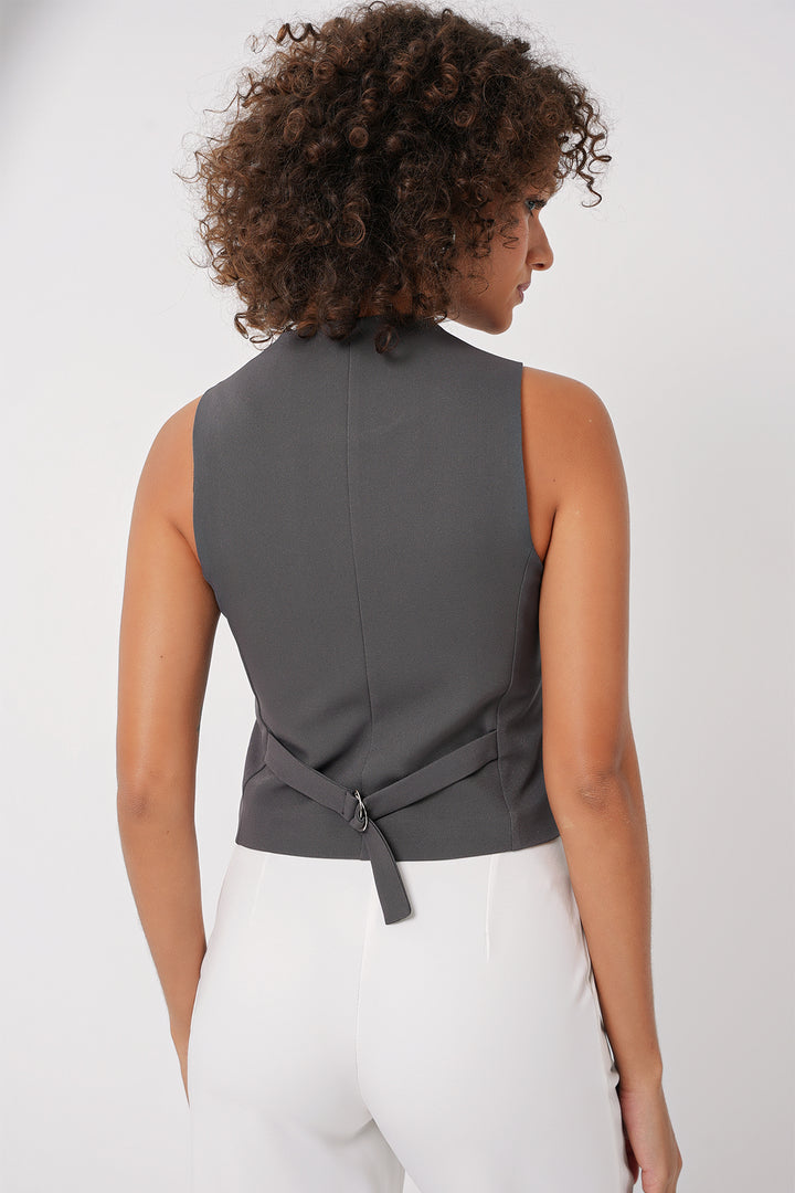Bigdart 6796 Gilet court en tissu - füme
