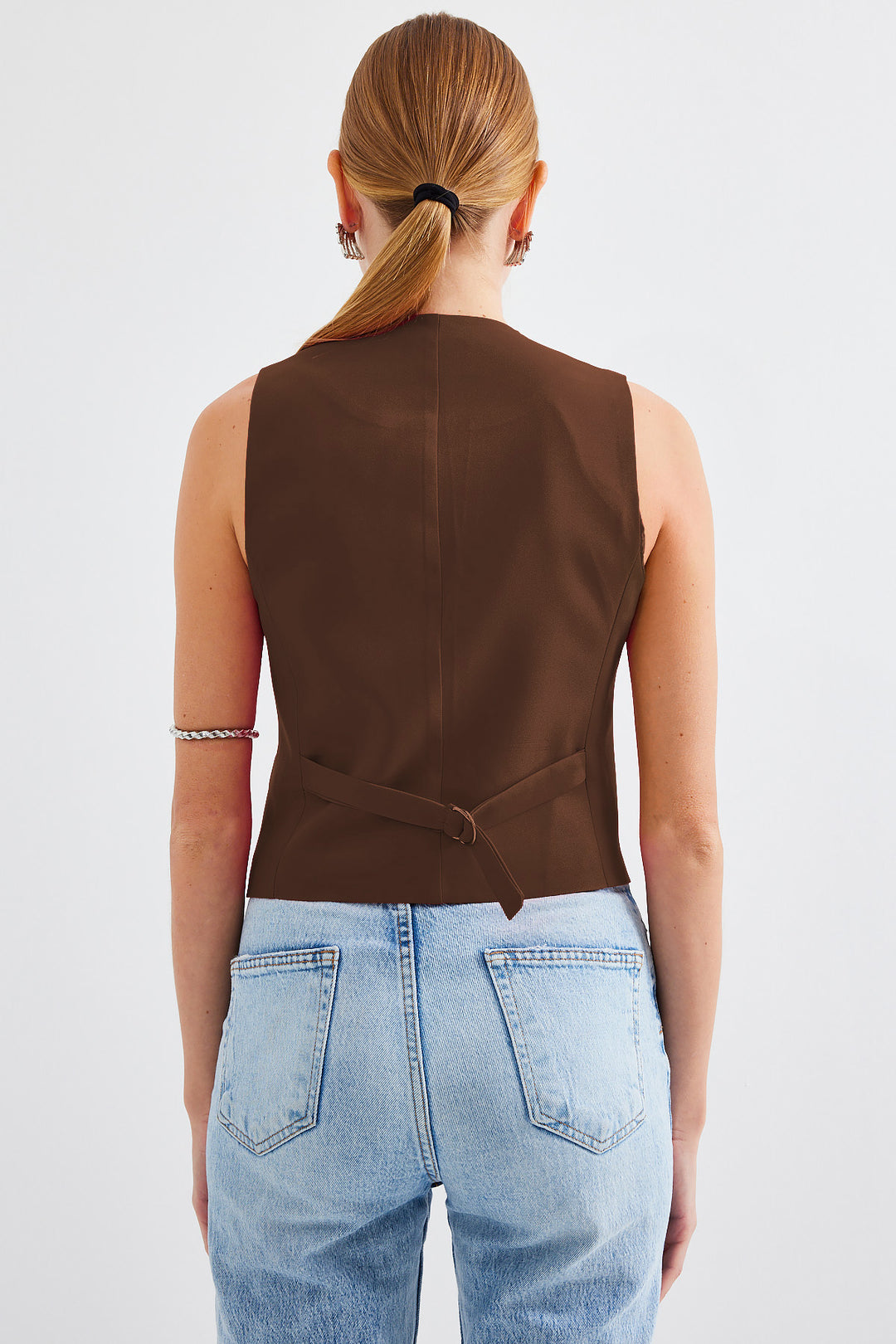 Bigdart Gilet court en tissu 6796 - Marron