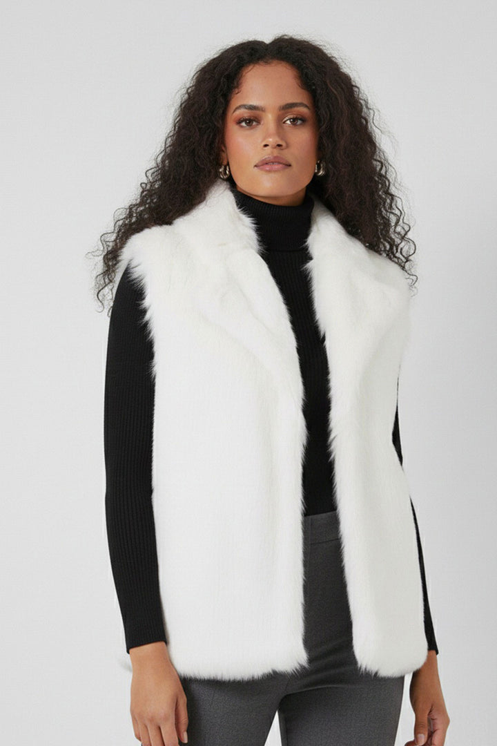 Bigdart Gilet Femme en Fourrure 6804 - Blanc