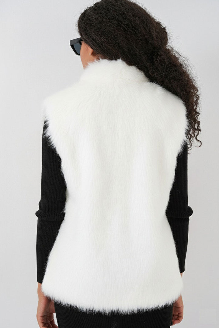 Bigdart Gilet Femme en Fourrure 6804 - Blanc