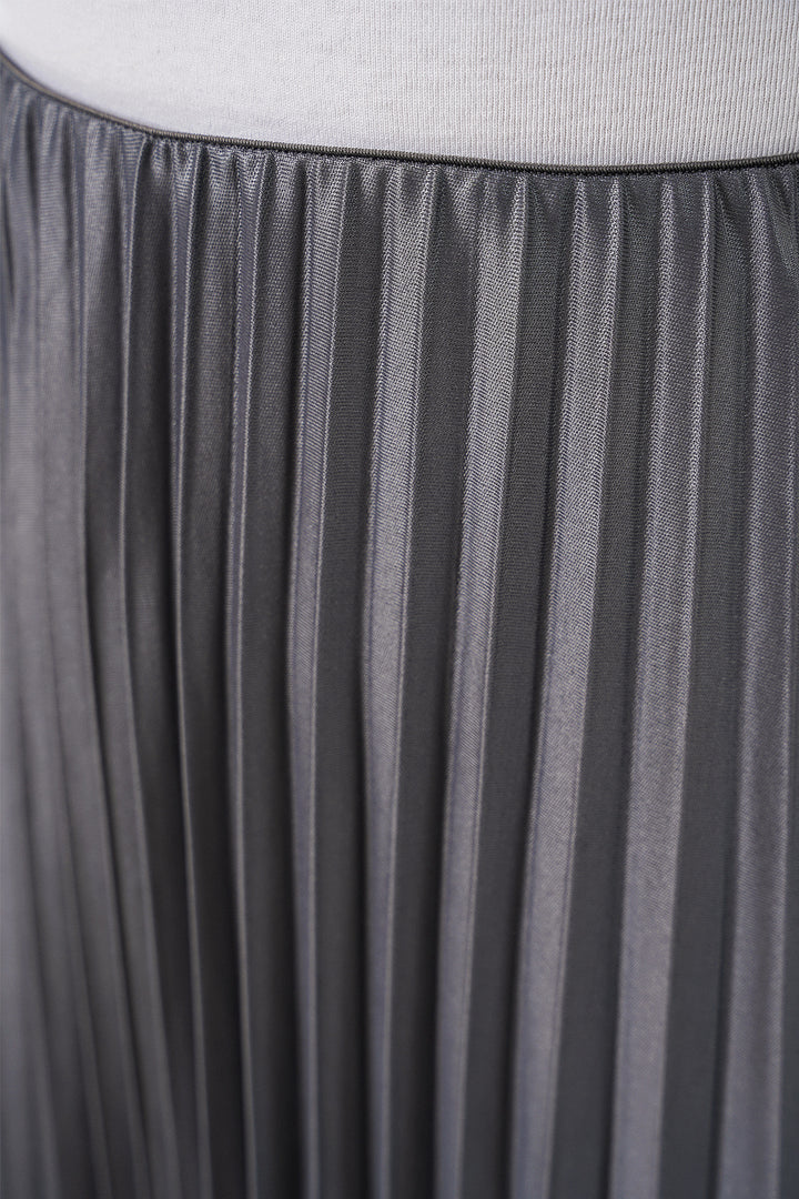 Bigdart 8009 Jupe plissée en simili cuir - Gris