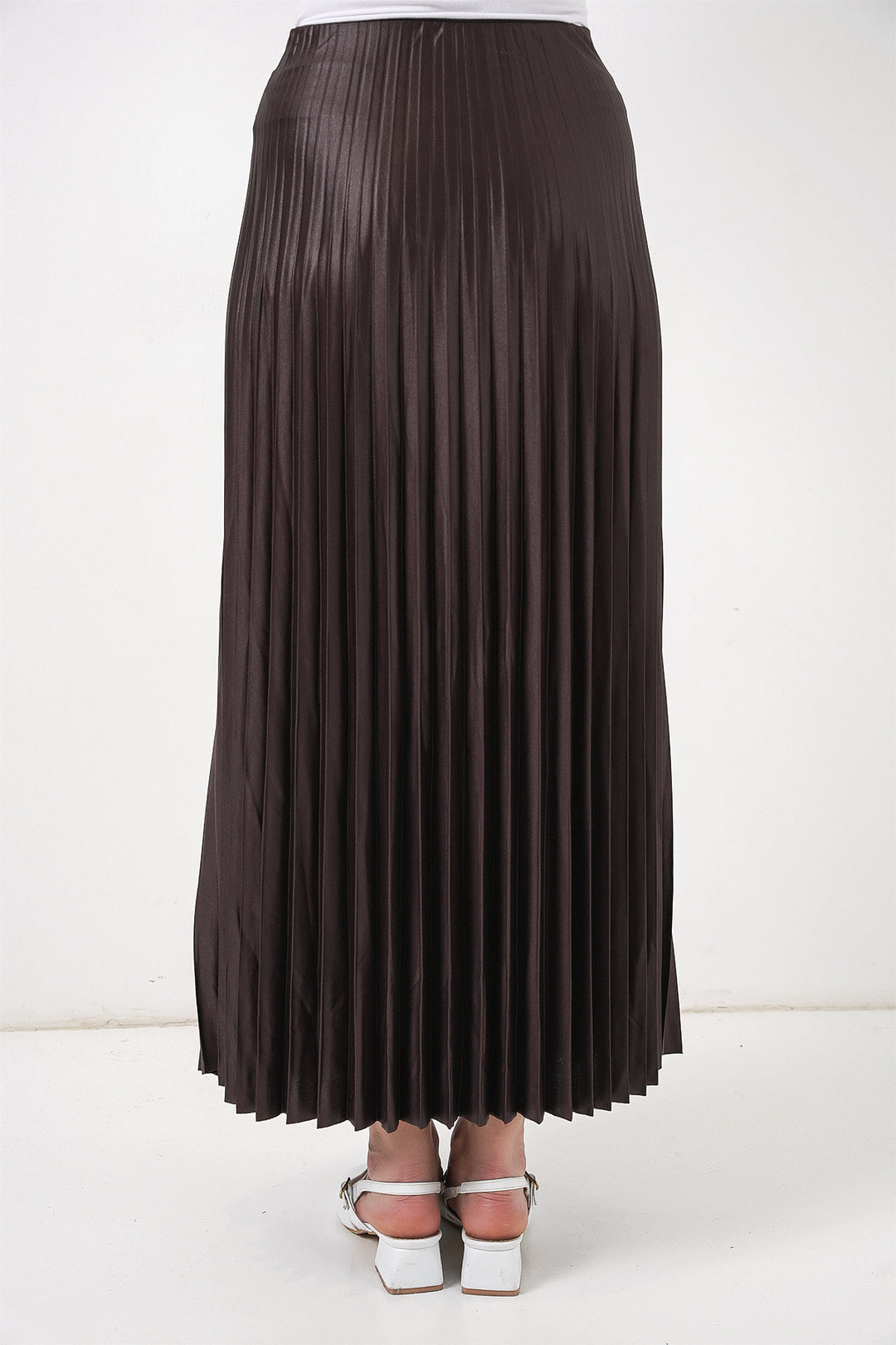 Bigdart 8009 Jupe plissée en simili cuir - Brun
