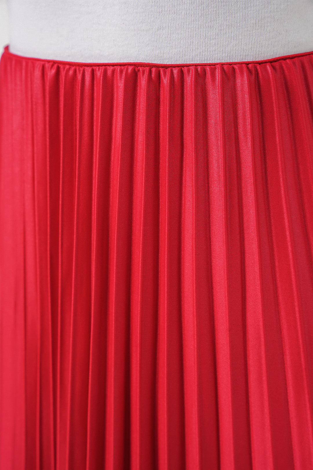 Bigdart Jupe plissée en simili cuir 8009 - Rouge