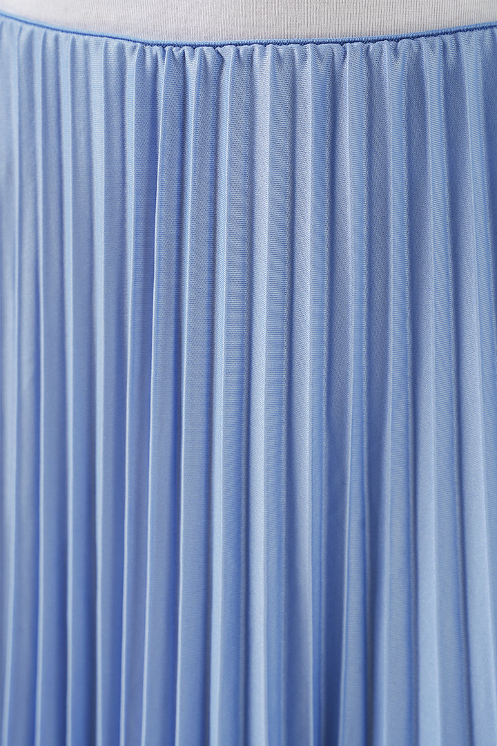 Bigdart Jupe plissée en simili cuir 8009 - Bleu