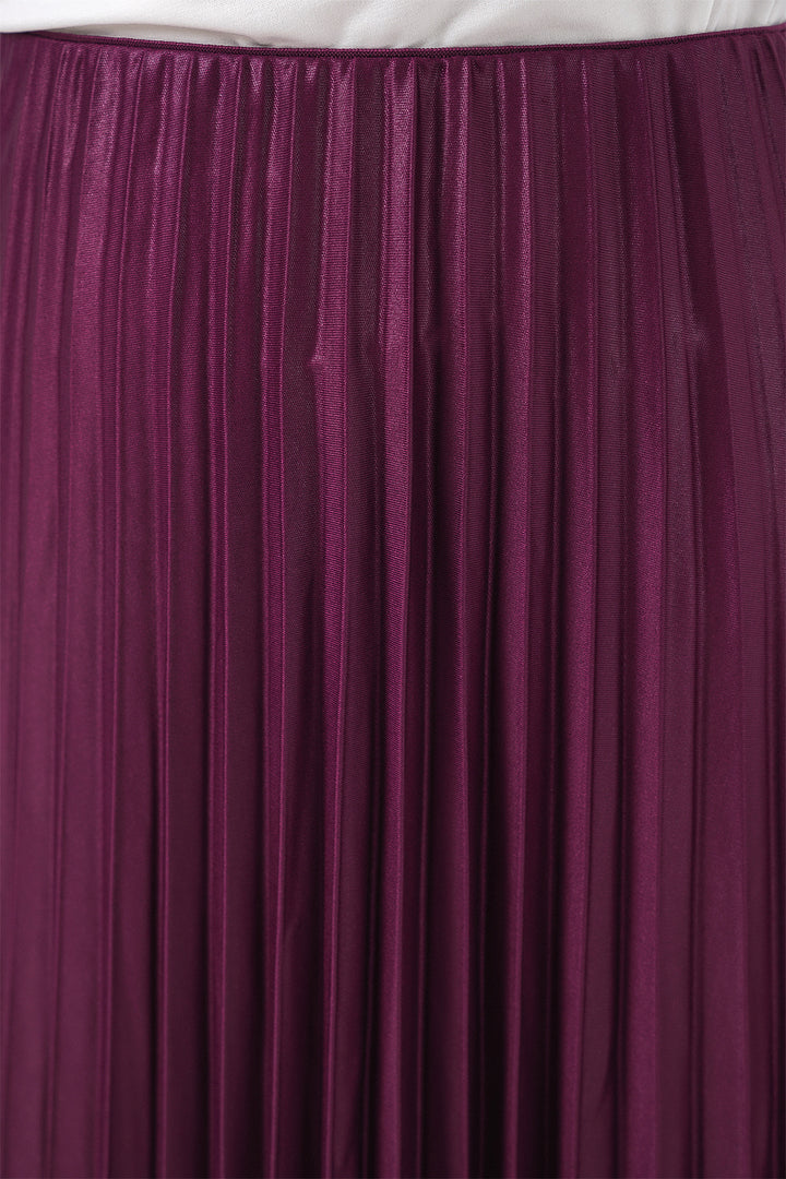 Bigdart Jupe plissée en simili cuir 8009 - Violet