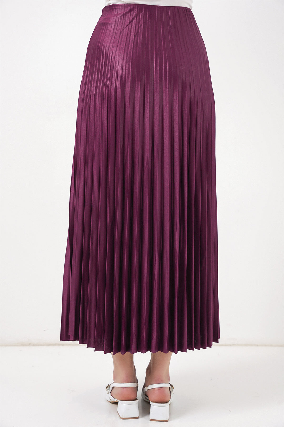 Bigdart Jupe plissée en simili cuir 8009 - Violet