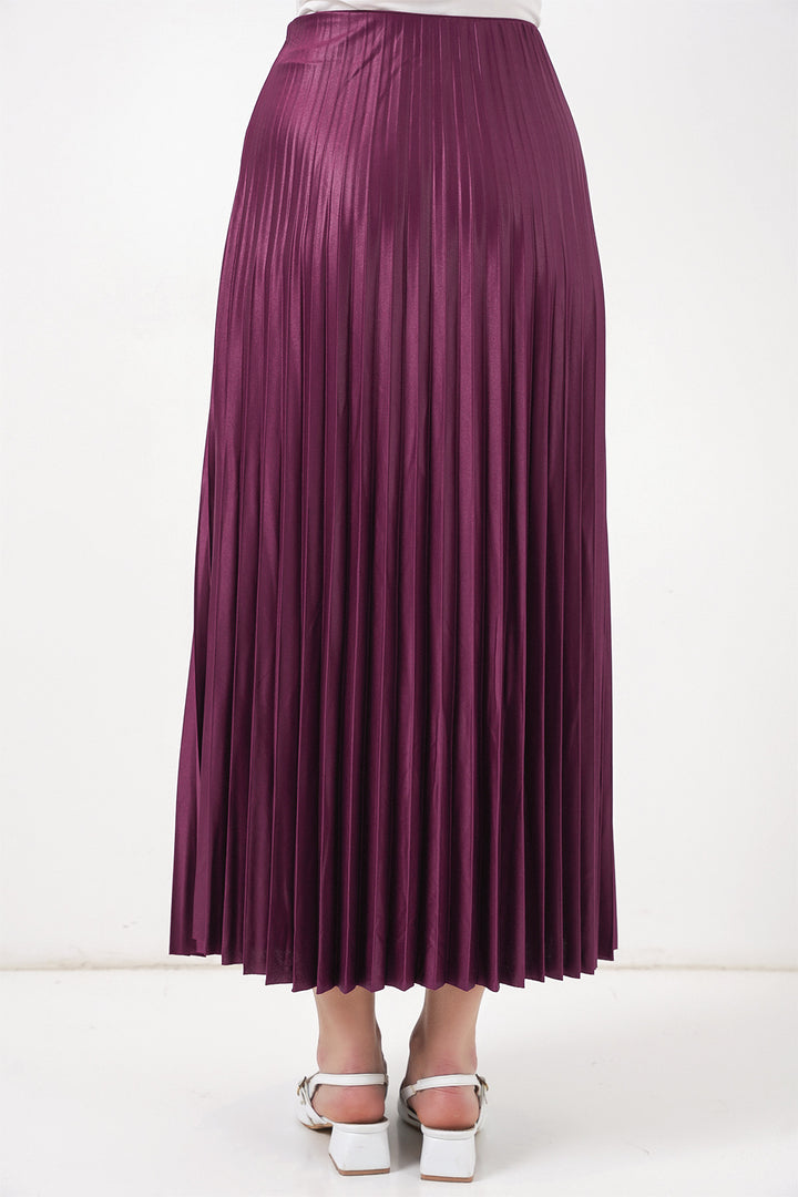 Bigdart Jupe plissée en simili cuir 8009 - Violet