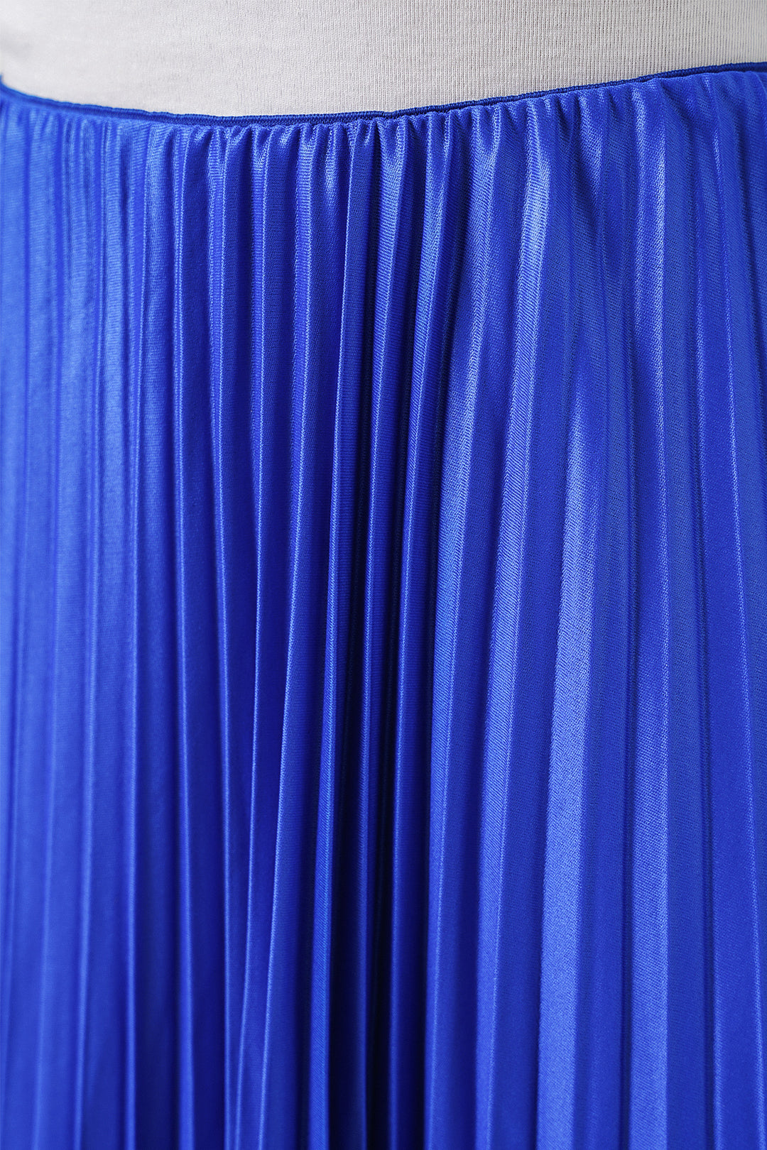 Bigdart Jupe plissée en simili cuir 8009 - Bleu roi