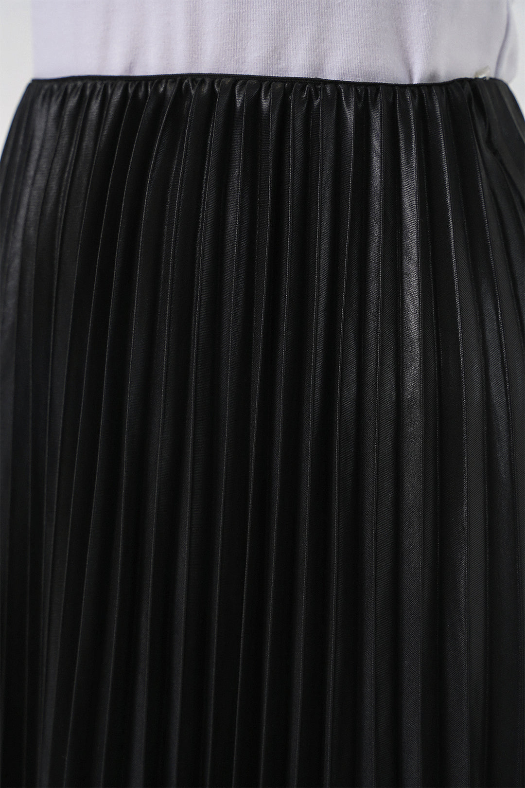 Bigdart 8009 Jupe Plissée Effet Cuir - Noir