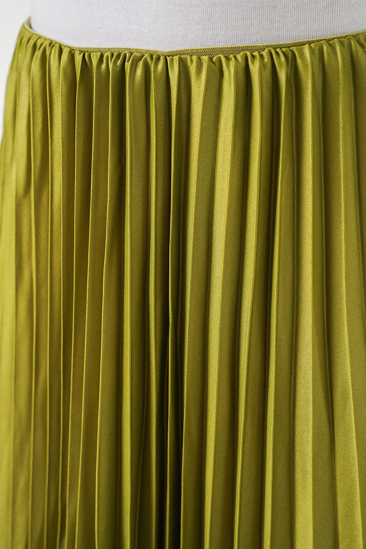 Bigdart Jupe plissée en simili cuir 8009 - Vert huile