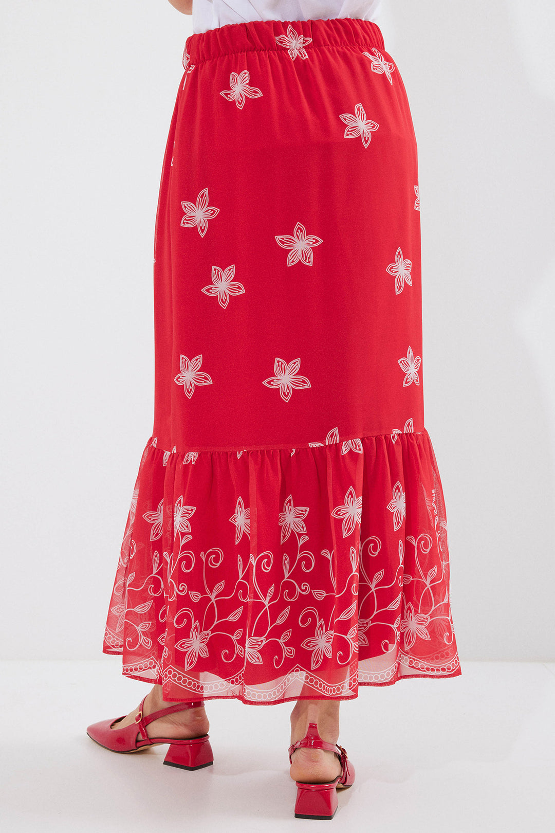 Bigdart 8010 Jupe Chiffon Imprimée - Rouge A.