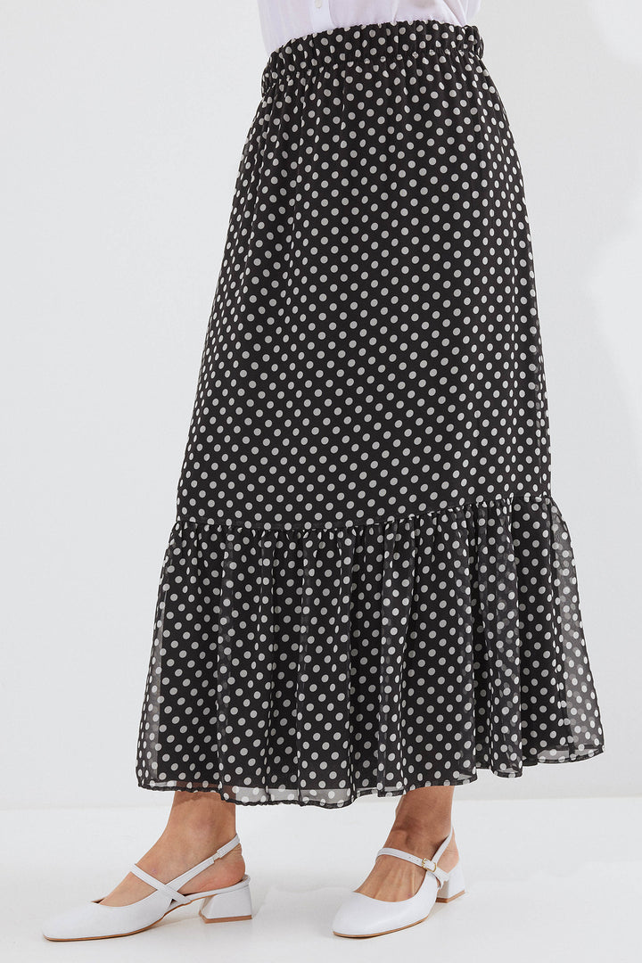 Bigdart 8010 Jupe Chiffon Imprimée - Noir C.