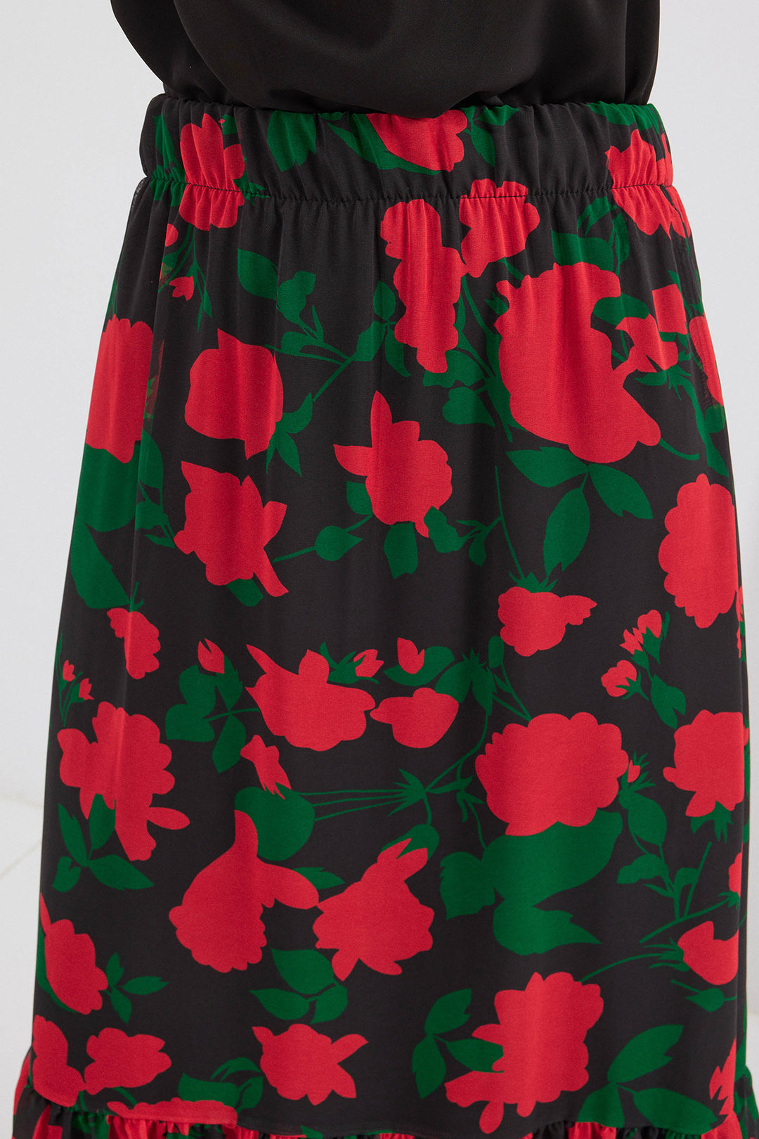 Bigdart 8010 Jupe Chiffon Imprimée - Noir F.