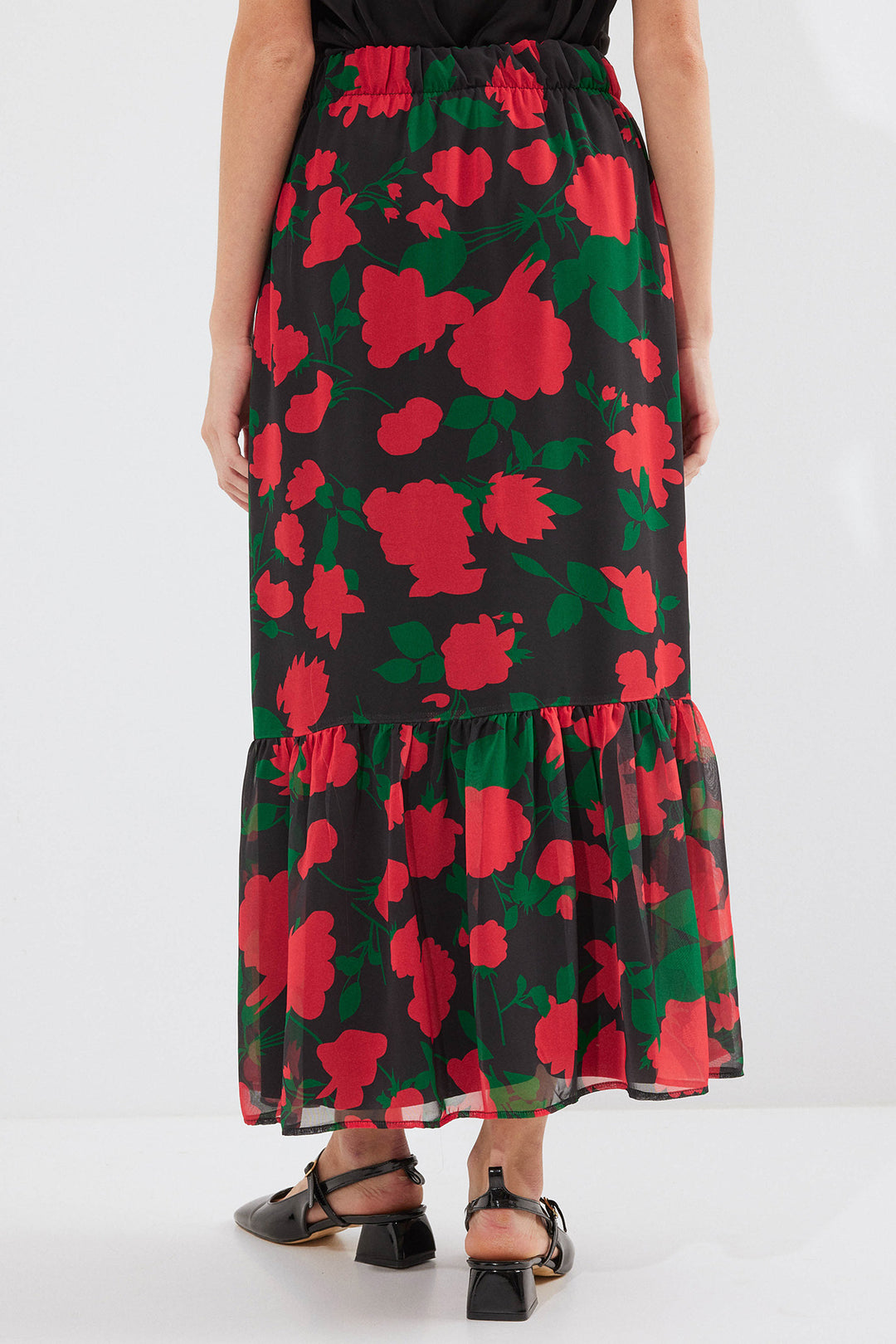 Bigdart 8010 Jupe Chiffon Imprimée - Noir F.