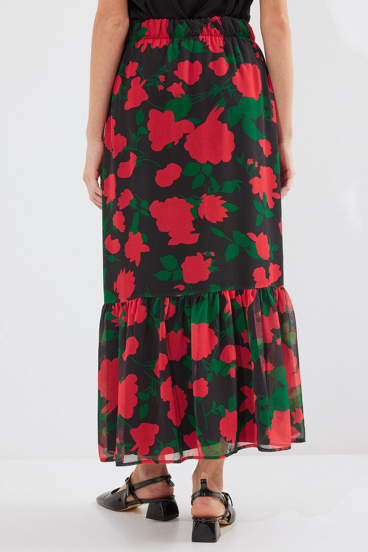 Bigdart 8010 Jupe Chiffon Imprimée - Noir F.
