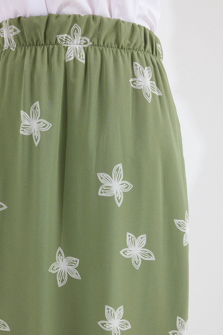 Bigdart 8010 Jupe Chiffon Imprimée - Kaki