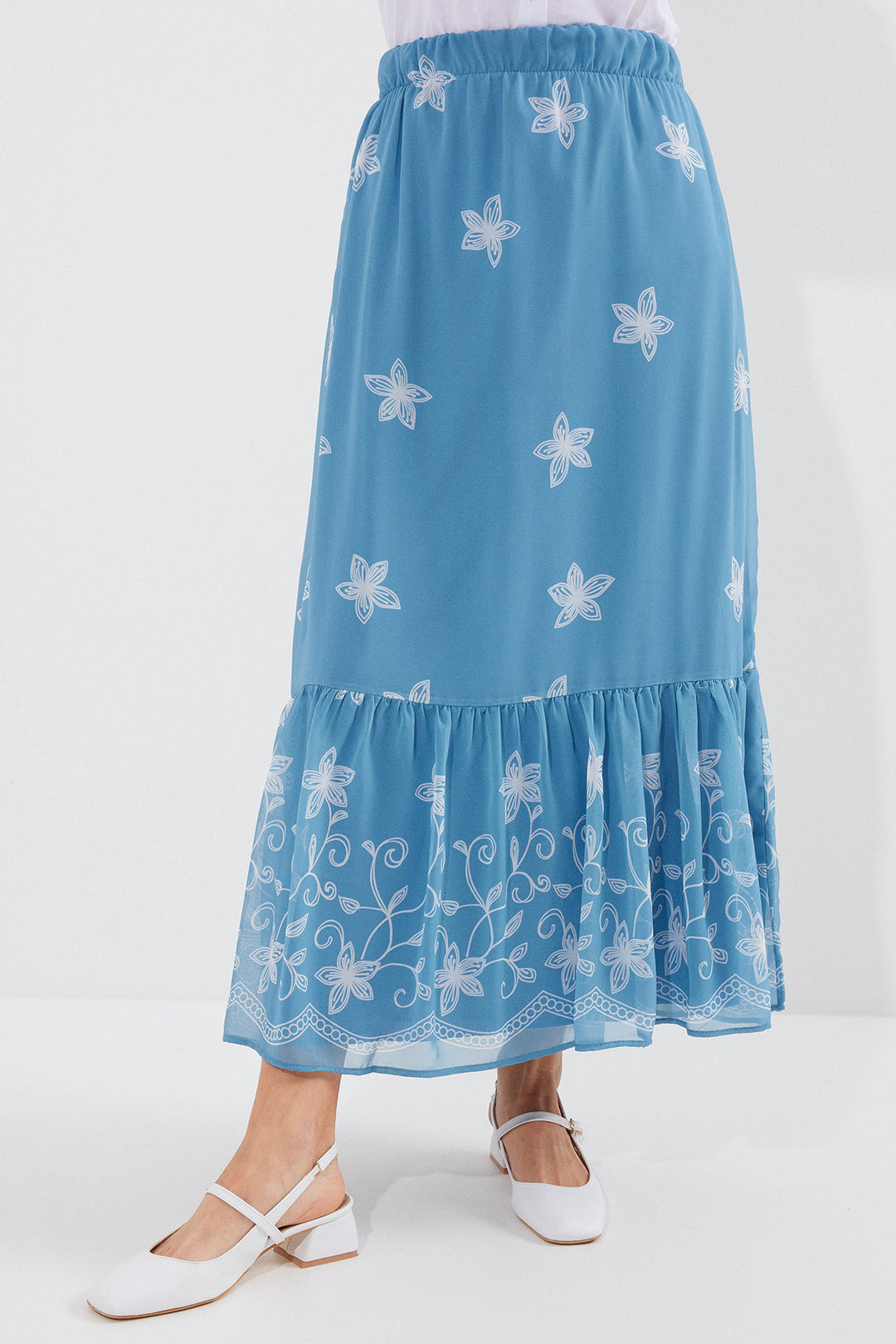 Bigdart 8010 Jupe Chiffon Imprimée - Indigo