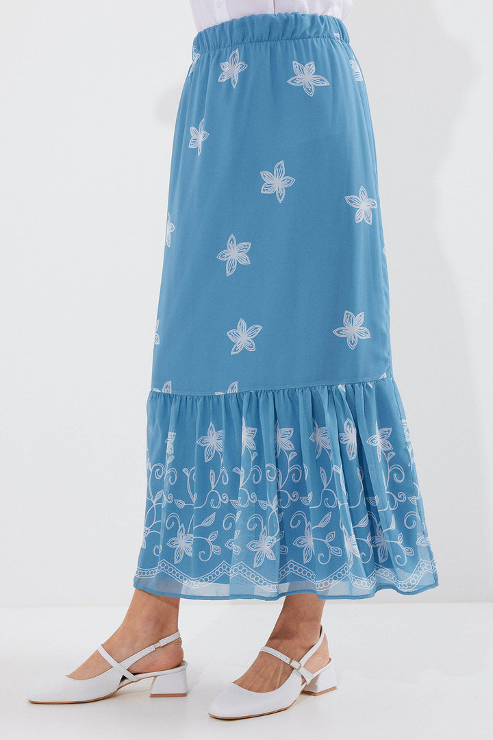 Bigdart 8010 Jupe Chiffon Imprimée - Indigo