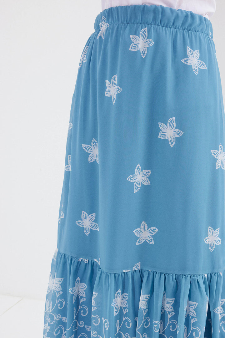 Bigdart 8010 Jupe Chiffon Imprimée - Indigo