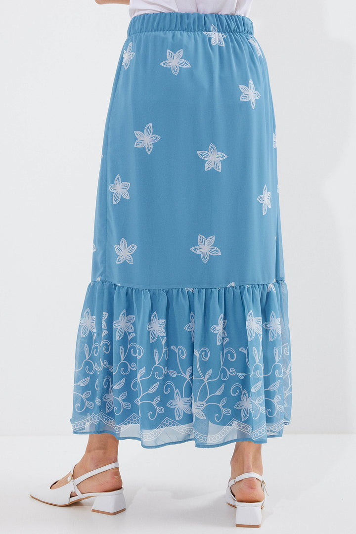 Bigdart 8010 Jupe Chiffon Imprimée - Indigo