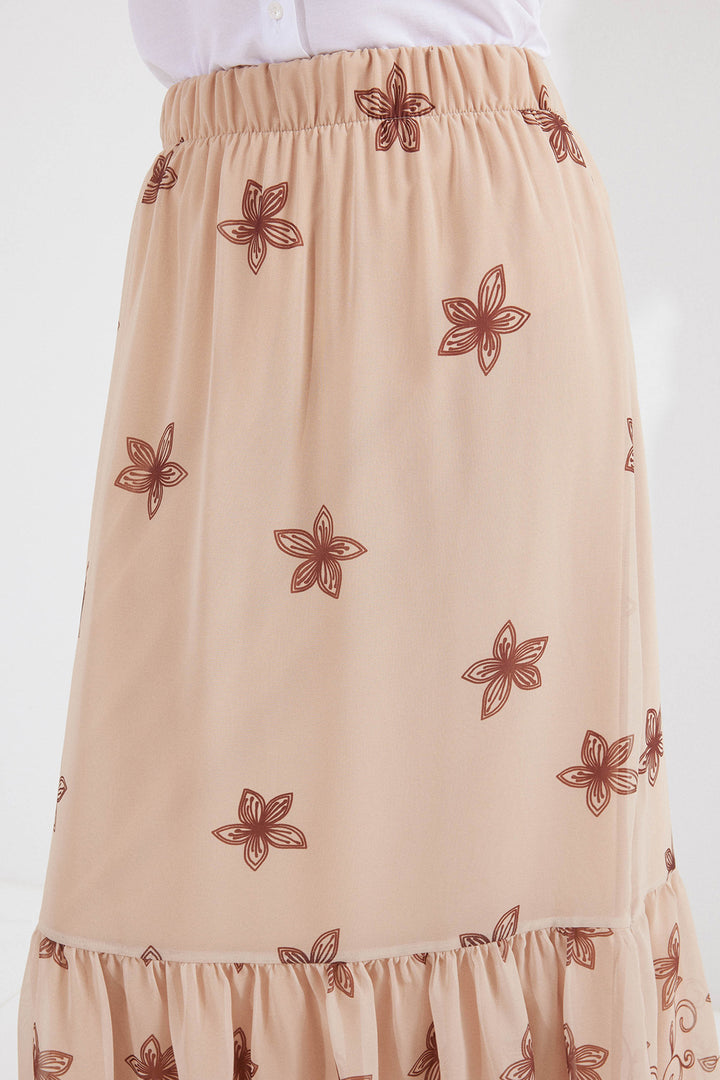 Bigdart Jupe en chiffon à motif 8010 - Vison