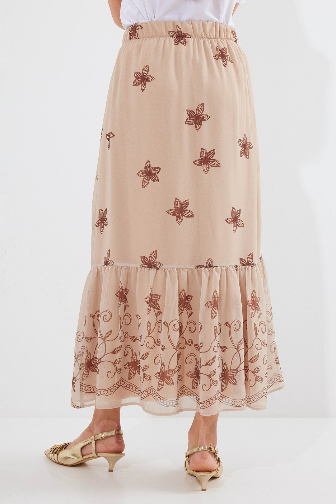 Bigdart Jupe en chiffon à motif 8010 - Vison