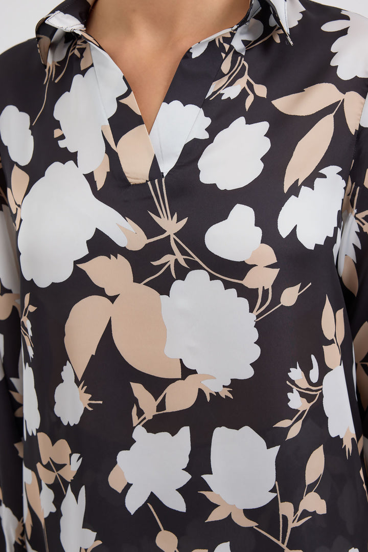 Bigdart 8018 Ensemble en Satin Imprimé - Noir