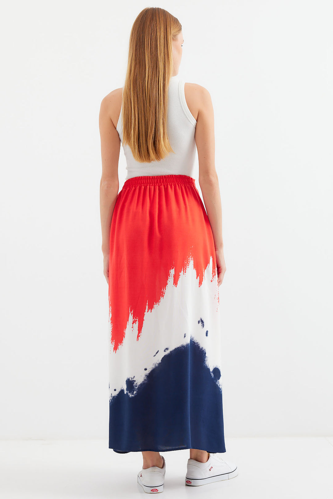 Bigdart 8025 Jupe longue en viscose à motifs - Rouge