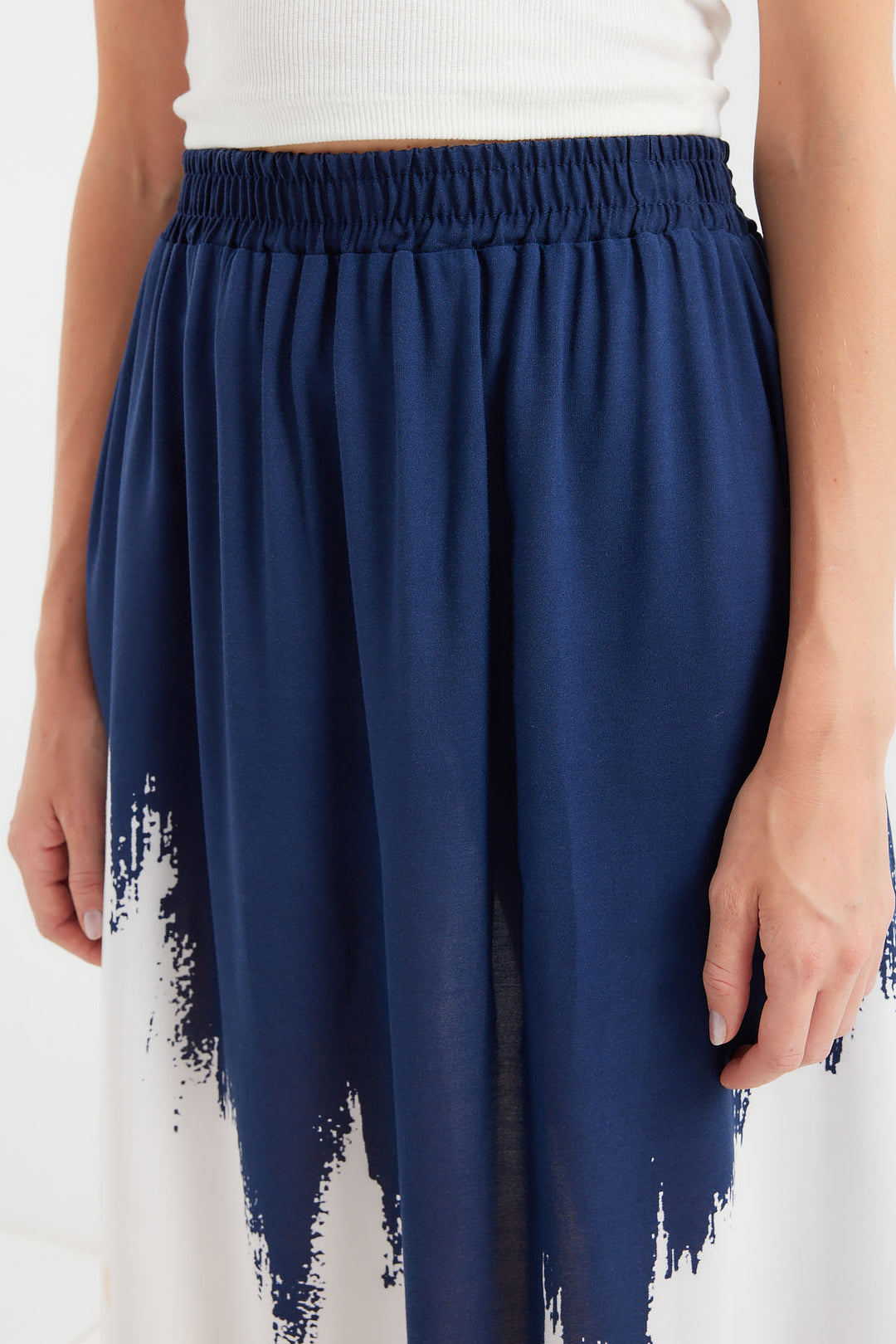 Bigdart Jupe Longue en Viscose Imprimée 8025 - Bleu marine
