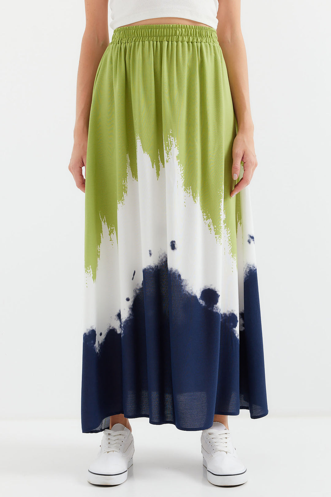 Bigdart 8025 Jupe longue en viscose à motifs - Vert