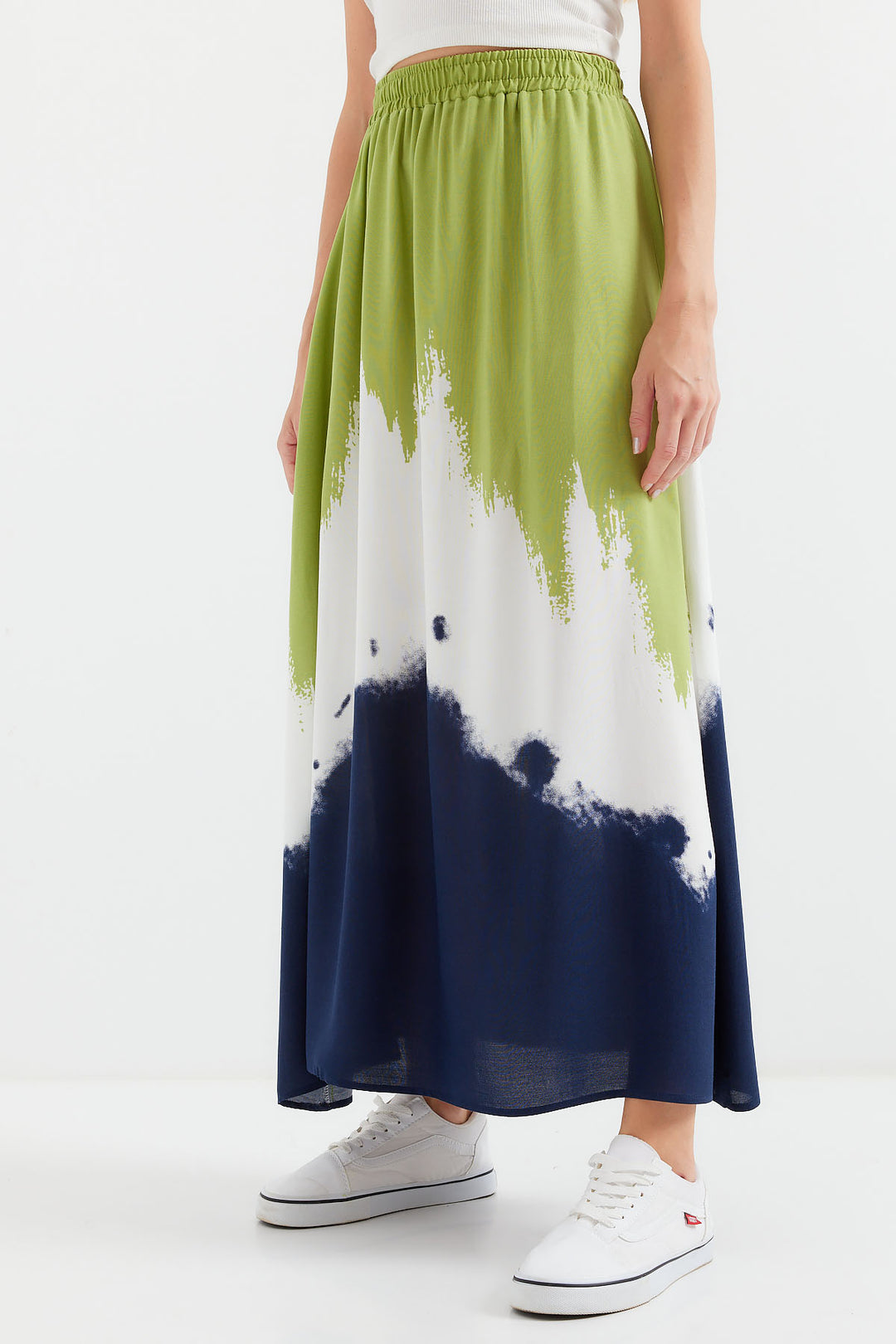Bigdart 8025 Jupe longue en viscose à motifs - Vert