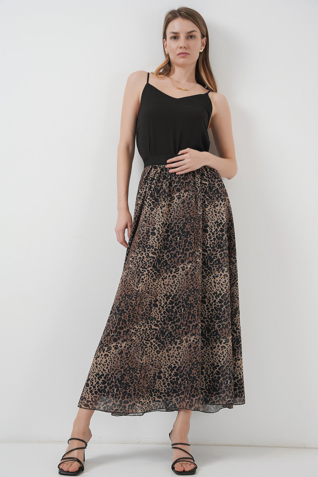 Bigdart Jupe longue en chiffon 8032 - Beige