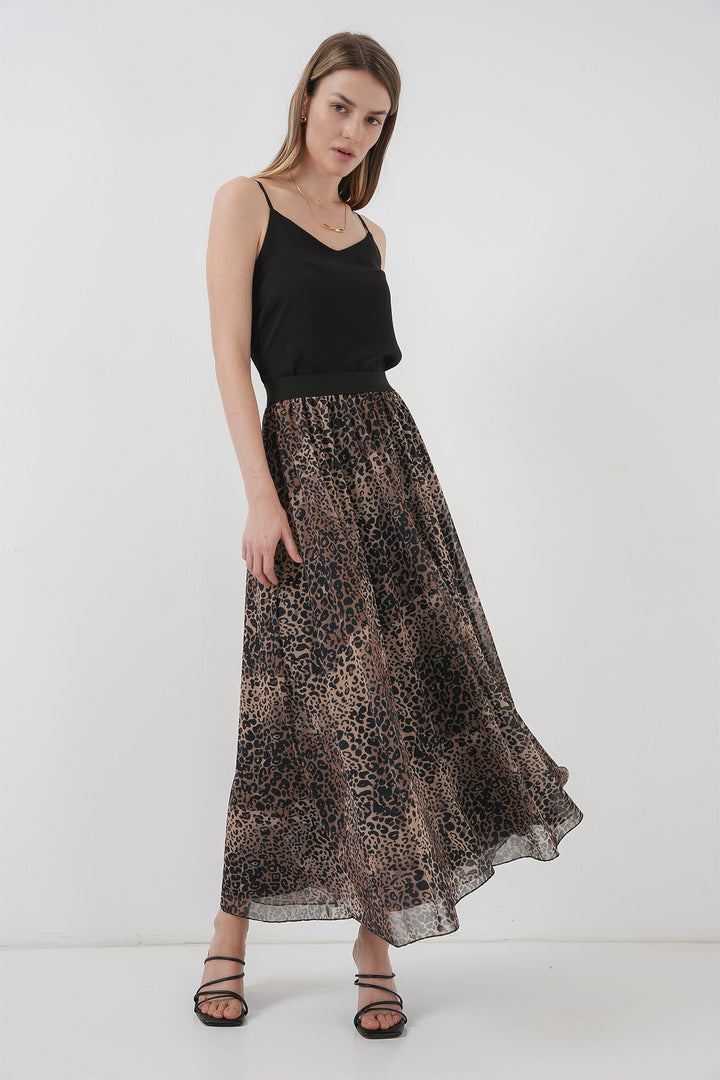 Bigdart Jupe longue en chiffon 8032 - Beige