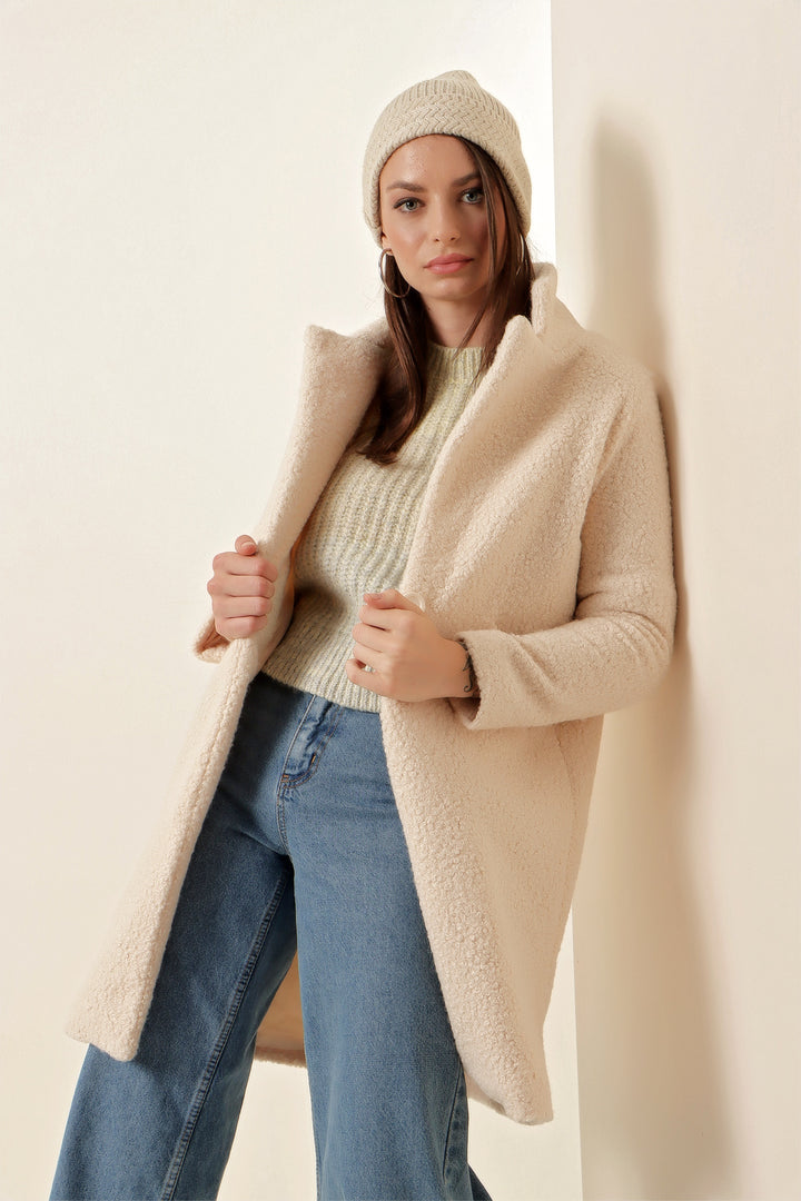 Bigdart 9082 Manteau oversize en laine - Écru