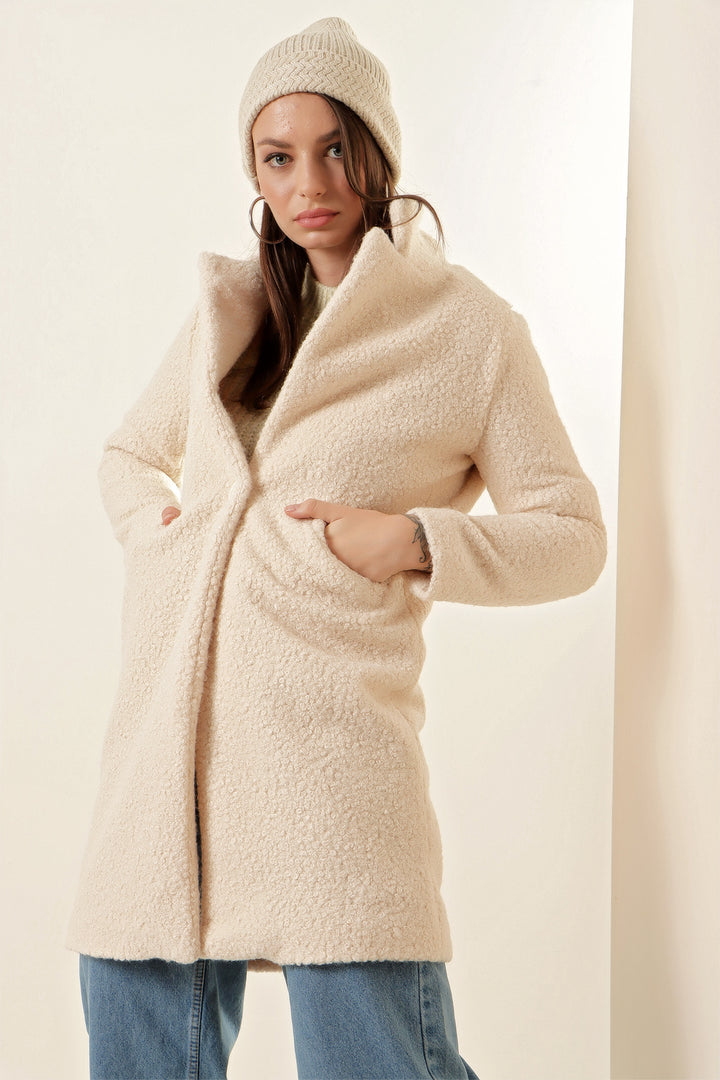 Bigdart 9082 Manteau oversize en laine - Écru