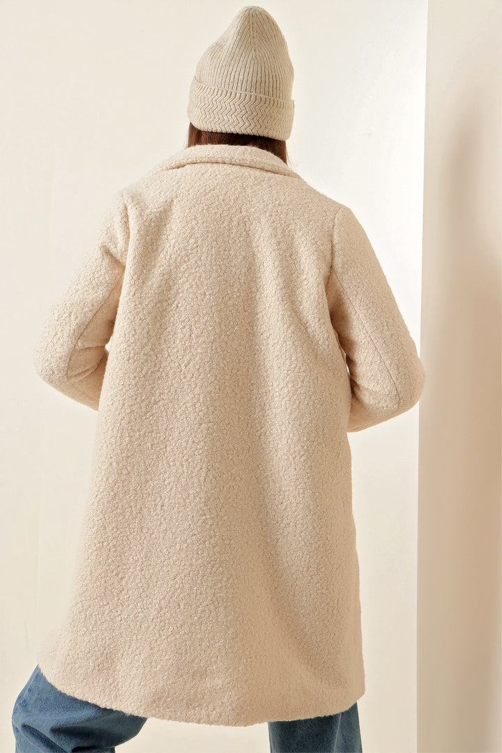 Bigdart 9082 Manteau oversize en laine - Écru