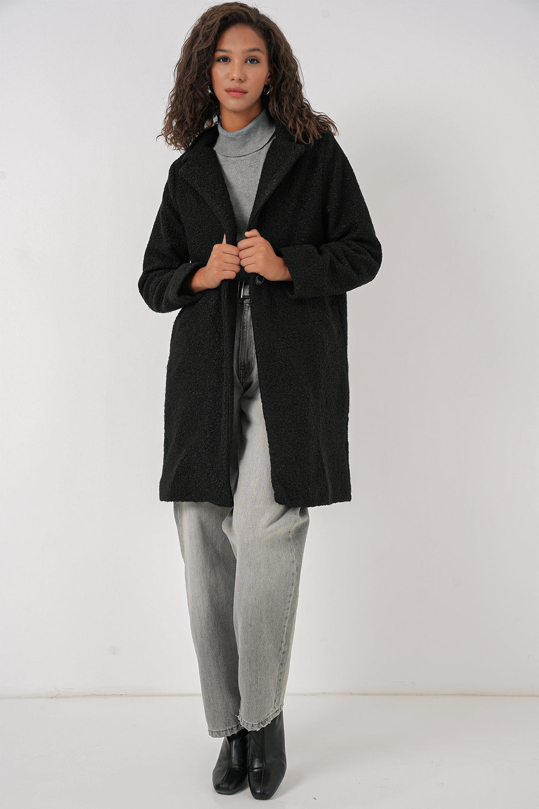 Bigdart 9082 Manteau oversize en laine - Noir