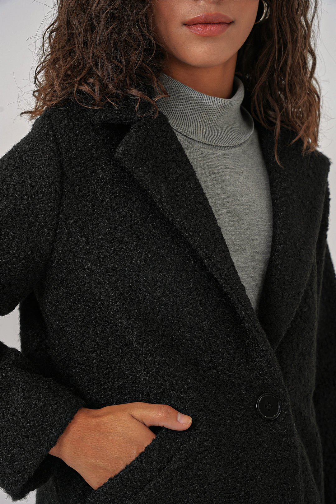 Bigdart 9082 Manteau oversize en laine - Noir