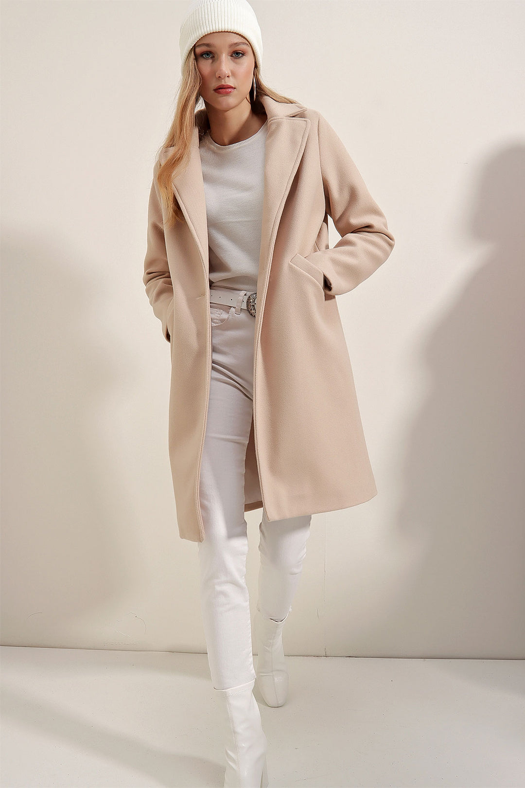 Bigdart Manteau en cachemire - Beige