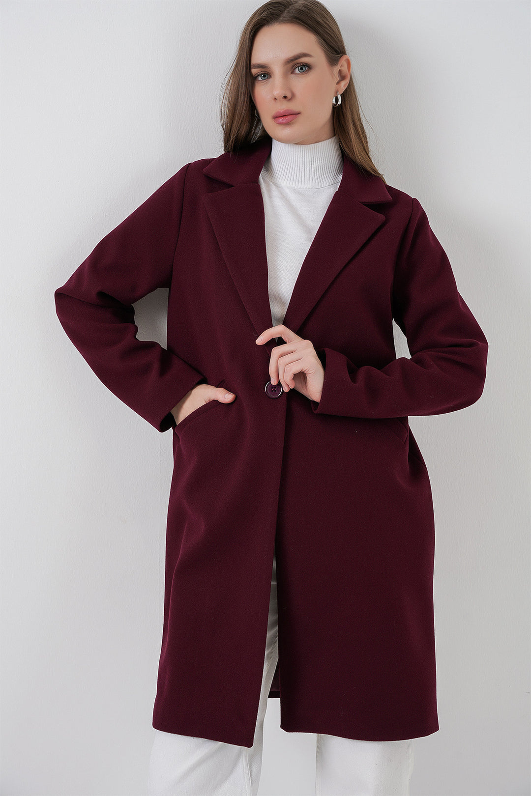 Bigdart Manteau en laine 9085 - Bordeaux