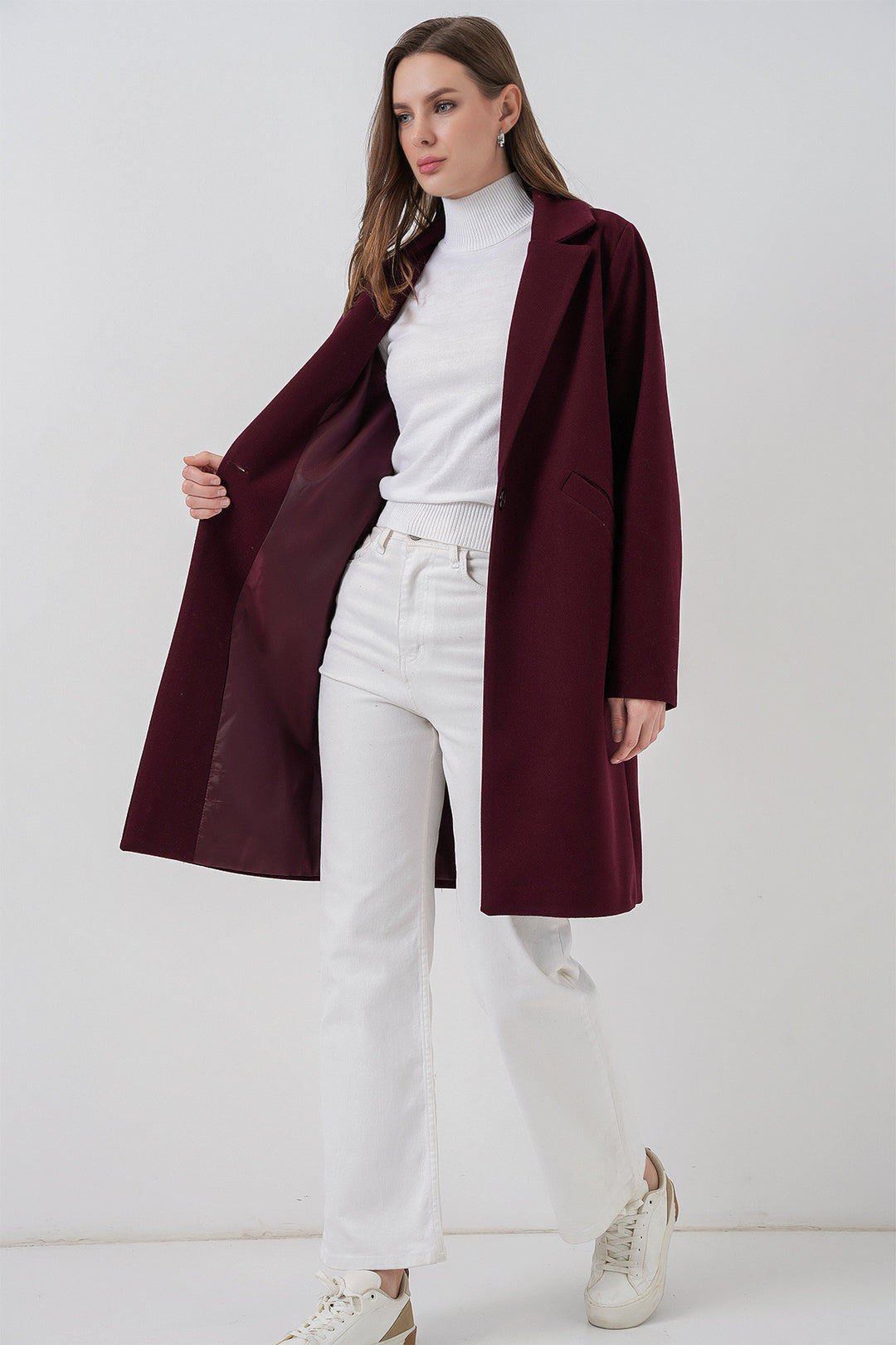 Bigdart Manteau en laine 9085 - Bordeaux