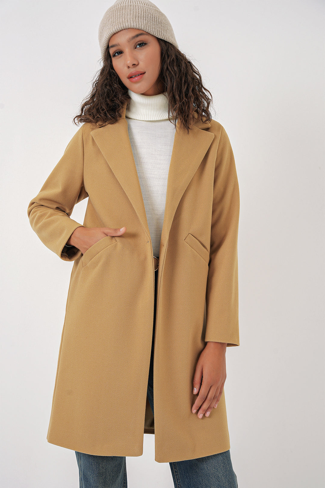 Bigdart 9085 Manteau en laine - Moutarde