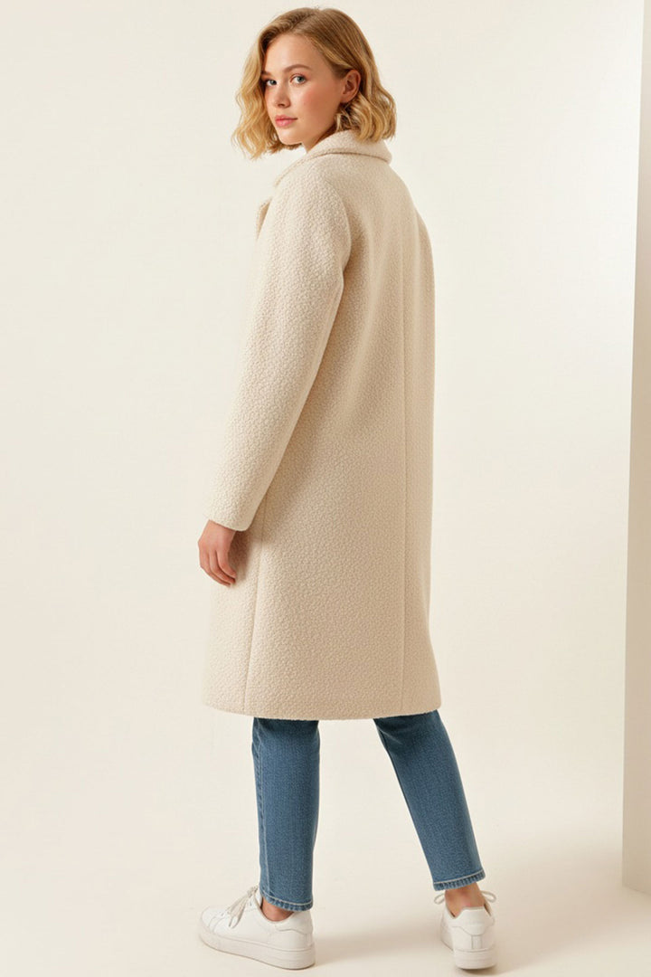Bigdart 9085 Manteau en laine oversize pour femme - M.Crème