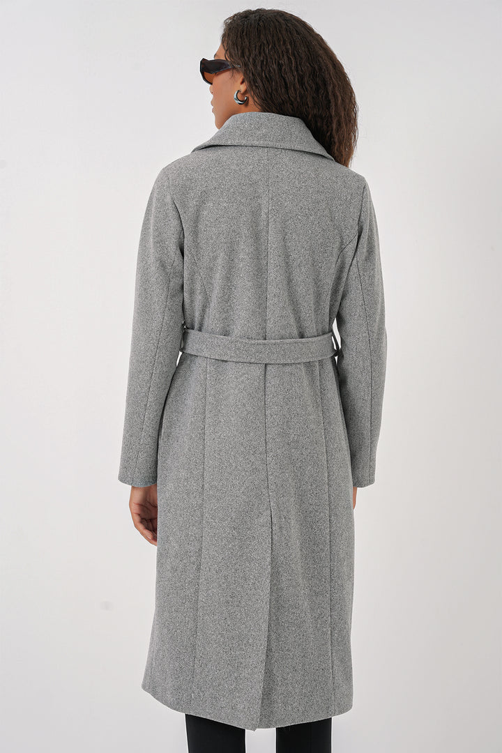 Bigdart 9095 Manteau en Laine à Col Croisé - a.Griss
