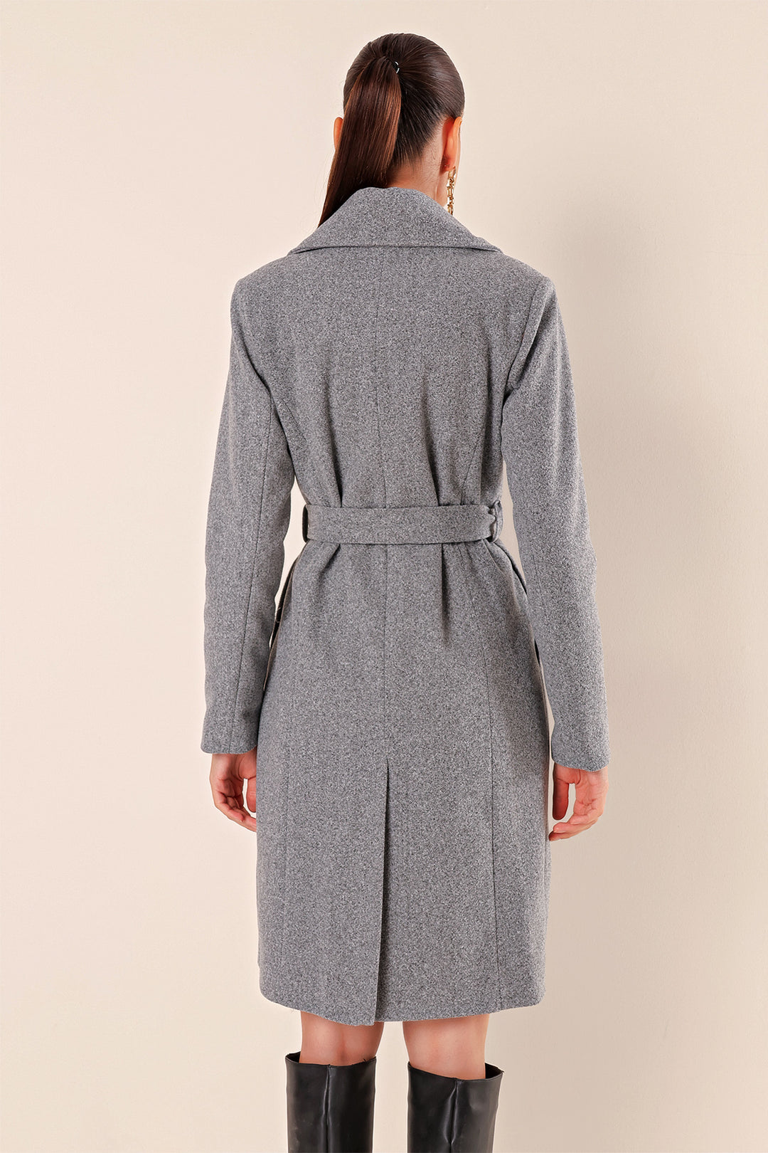 Bigdart 9095 Manteau en Laine à Col Croisé - a.Griss