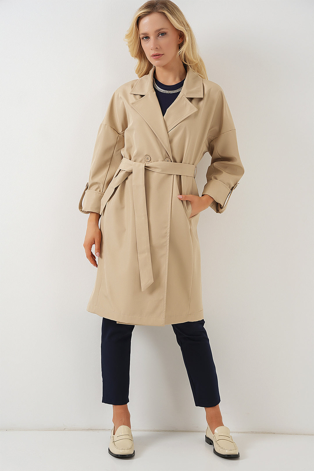 Bigdart 9104 Trench Croisé Doublé - Beige