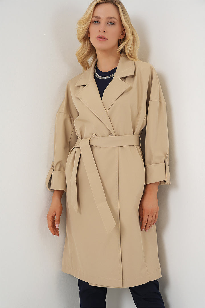 Bigdart 9104 Trench doublé à col croisé - Beige